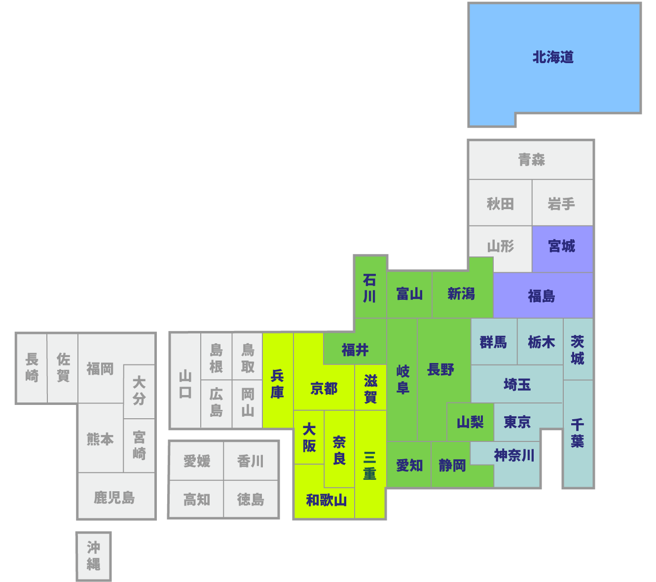 活動地区の地図